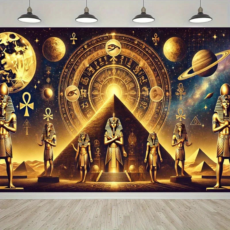 Ancient Egypt Cosmic Tapestry – Pyramid & Pharaoh Mystic Wall Hanging