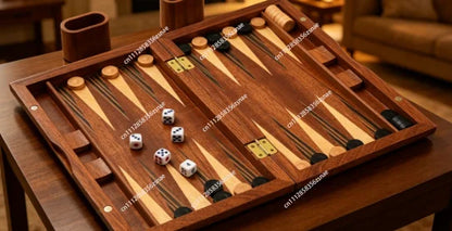 Solid wood veneer refined backgammon set, various sizes mahogany chess sets, business gift table, leisure puzzle chess and cards