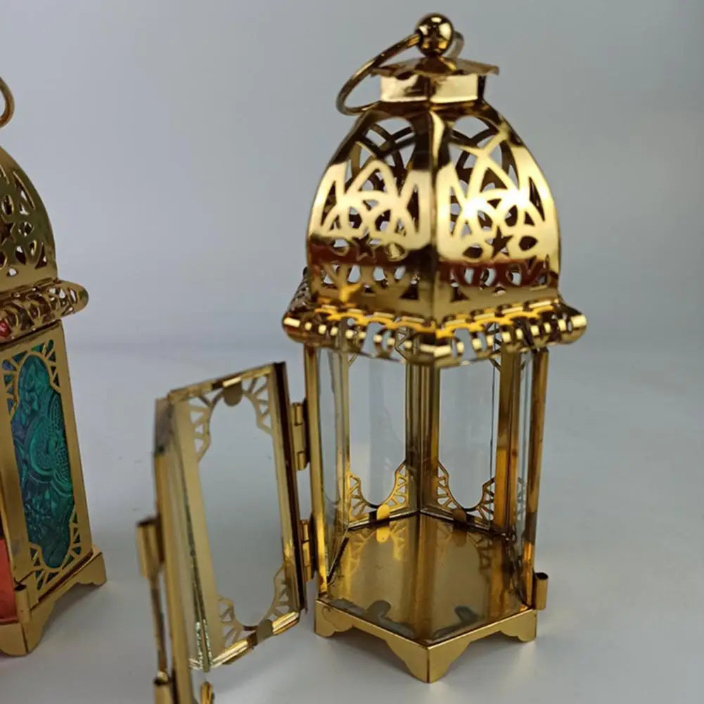Moroccan European Wind Candlestick Lamp Stand Candle Holder Candlestick Desktop Candlelight Decoration Living Room Tealight