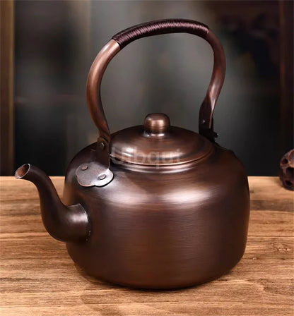 3L Pure Red Copper Boiling Kettle Handmade Vintage Copper Pot Home Teapot For Gas/Induction Cooker Tea Infuser Health Tea Kettle