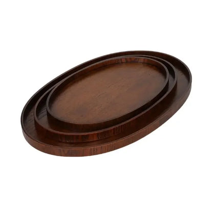 Oval Serving Trays Tableware Dessert Tea Saucer Coasters Coffee Coasters Wooden Plate Storage Food Display Home Hotel Decor
