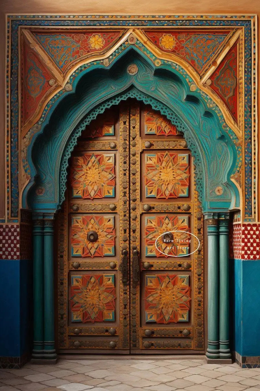 The Moroccan Door – Arabic Architecture Canvas Wall Art