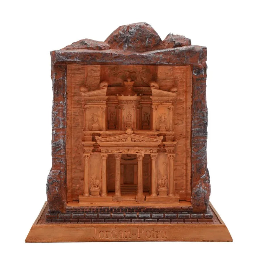 World Famous Building Model Jordan Petra Treasury Resin Ornament – Jordanian Architectural Model, Creative Home Decor