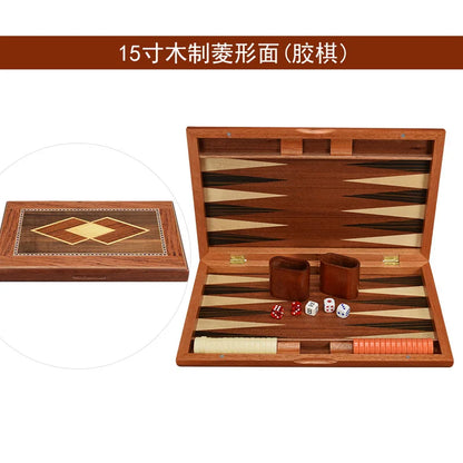 11/13/15/17/19 Inch Wooden Backgammon Set - Classic Board Game for Home & Party Entertainment