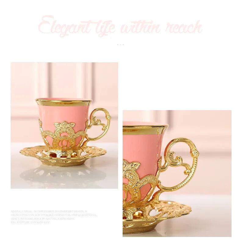 Gilded Finjan – Golden Border Turkish Coffee Cups with Saucers