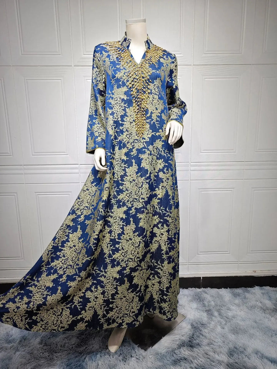 Eid Radiance – Beaded Collar Abaya for the Arab Woman in America