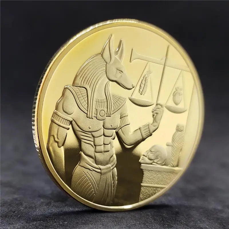 Anubis & Pharaoh Silver Commemorative Coin – Ancient Egyptian Collectible