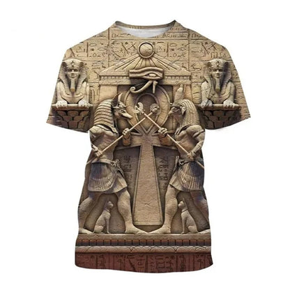 Pharaoh 3D Graphic T-Shirt – Unisex Egyptian Summer Tee, Oversized Casual Top
