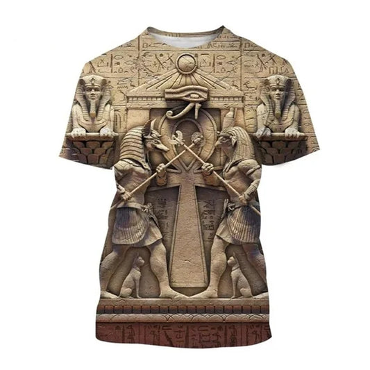 Pharaoh 3D Graphic T-Shirt – Unisex Egyptian Summer Tee, Oversized Casual Top