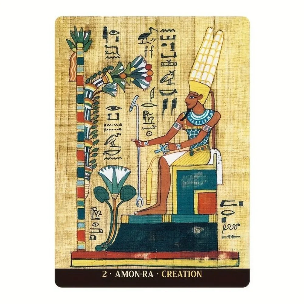 Egyptian Gods Oracle Deck – Papyrus Art Style Cards for Meditation & Guidance