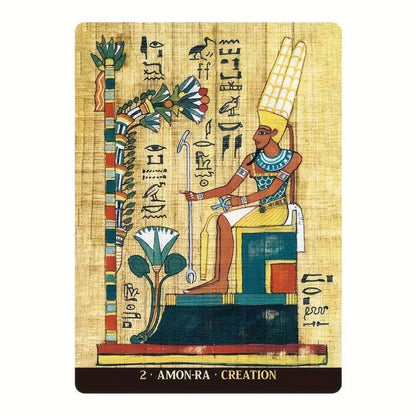 Egyptian Gods Oracle Deck – Papyrus Art Style Cards for Meditation & Guidance