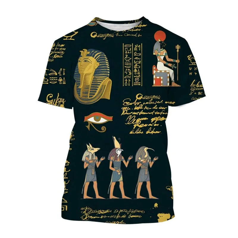 Anubis 3D T-Shirt – Ancient Egyptian Pharaoh Eye Print, Unisex Harajuku Streetwear