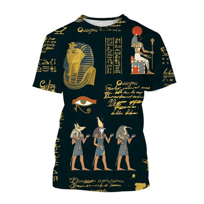 Anubis 3D T-Shirt – Ancient Egyptian Pharaoh Eye Print, Unisex Harajuku Streetwear