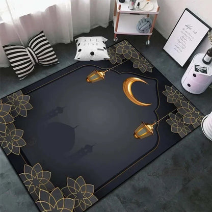 Soft Islamic Prayer Rug for Muslim Women, Elegant Carpet, Home Decoration Portable Prayer