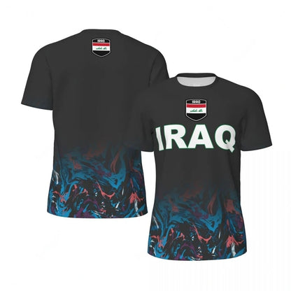 Iraq Flag Graphic Mens Football Jersey Fashion National Emblem 3D Printed Sports T Shirt Casual Oversized Breathable Tees Tops