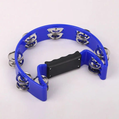 Practical Bright Sound Handheld Jingle Bells Portable Hand Shake Orff Tambourine Professional Educational Half Moon Handbell KTV