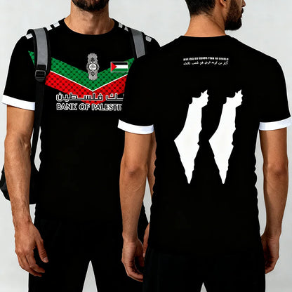 Palestine Football Jersey Youth & Adults Breathable Outdoor Soccer Training Uniform Palestinian Flag Digitally Printed T-shirt