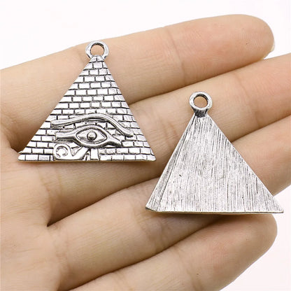 Egyptian Charm Set – 10-Piece Pyramid, Eye of Horus, Anubis & Bastet for Jewelry Making
