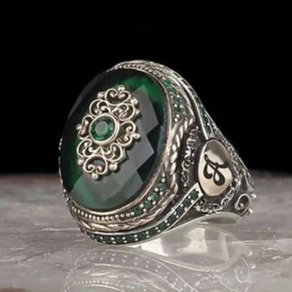 Turkish Men's Ring Vintage Black Zircon Fashion Punk Wind Islamic Religious Muslim Jewelry
