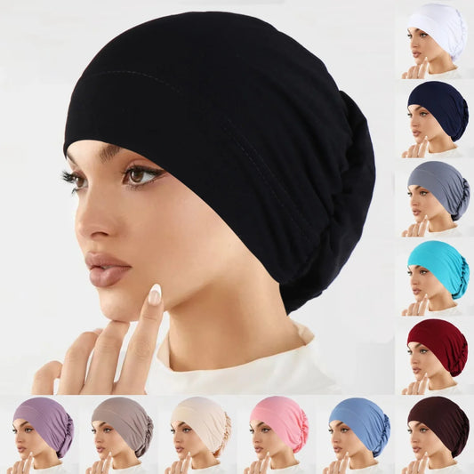 The Soft Stretch Turban Cap – Solid Color Hijab & Chemo Headwrap