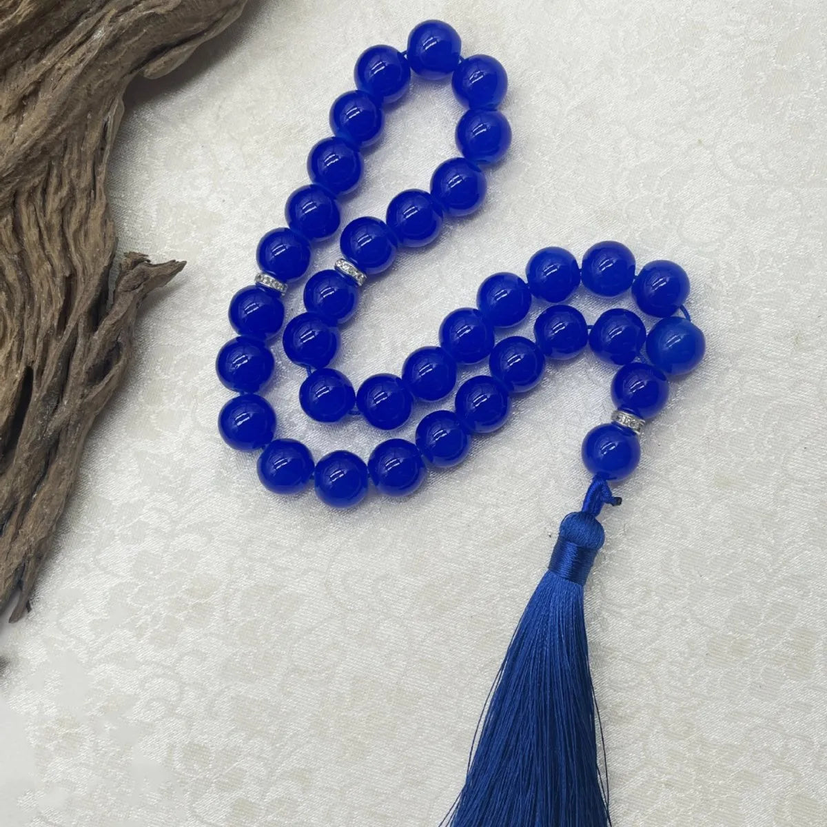 Elegant Glass Tasbih with Classic Tassel, Bohemian Islamic Prayer Beads Bracelet, Arabic Style Rosary for Daily Wear & Prayer