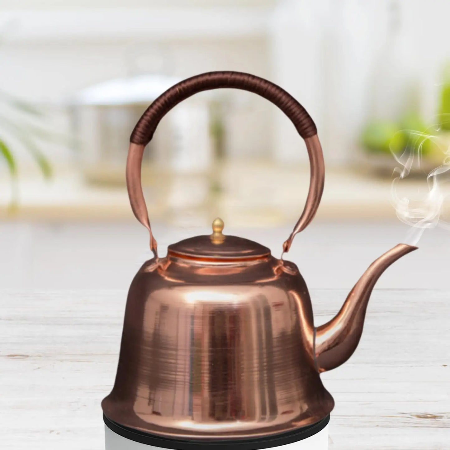 Tea Kettle 1L Copper Handmade with Ergonomic Handle Copper Teapot for Stovetop