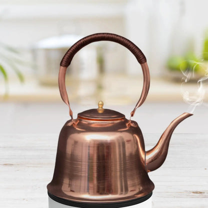 Tea Kettle 1L Copper Handmade with Ergonomic Handle Copper Teapot for Stovetop