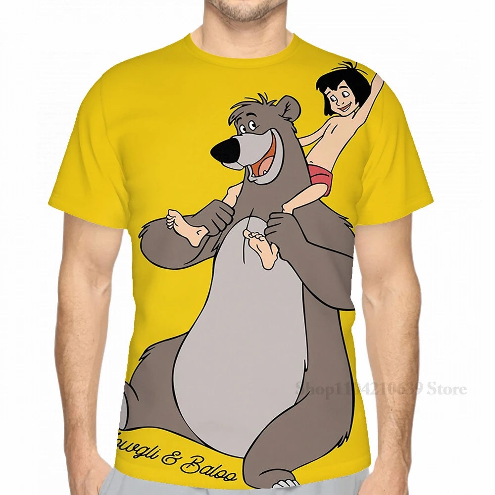 All over print Mowgli Baloo Shirt Sticker Mask men T-Shirt women fashion girl t shirt boy tops tees Short Sleeve tshirts
