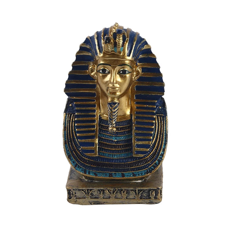 Pharaoh Head Resin Ornament – Egyptian Cleopatra & Pyramid Desktop Decor Gift