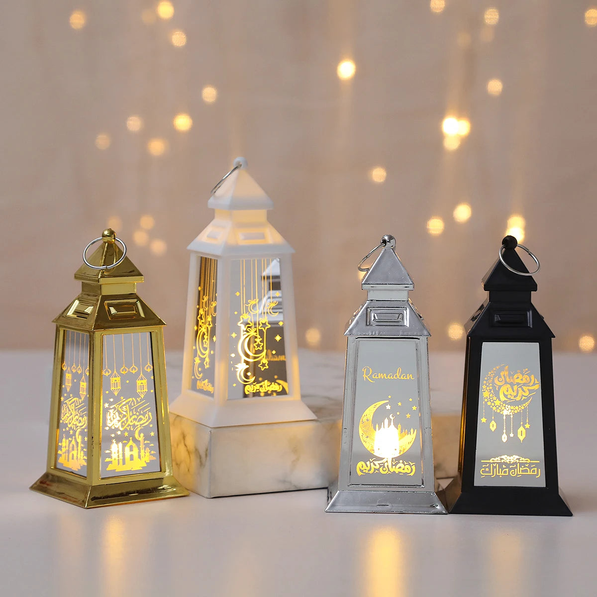 Starry Moon Candle Wind Lamp Ramadan Decoration for Home Led Lantern Ornament Eid Mubarak Party Islamic Muslim Decors Supplies