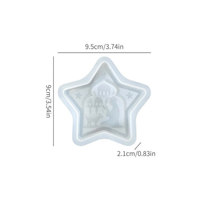 Arabic Star Moon Relief Candle Mold Islamic Mosque Camel Silicone Mold for DIY Gypsum Soap Candle Making Middle Eastern Decor