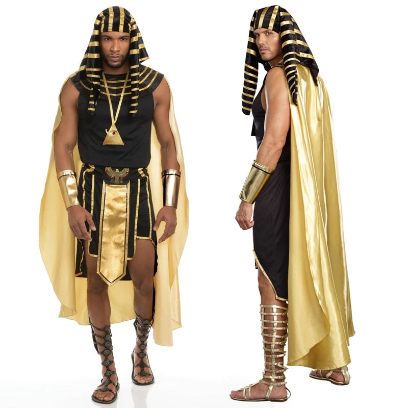King Tut 7-Piece Pharaoh Costume Set – Egyptian King Cosplay Outfit for Men