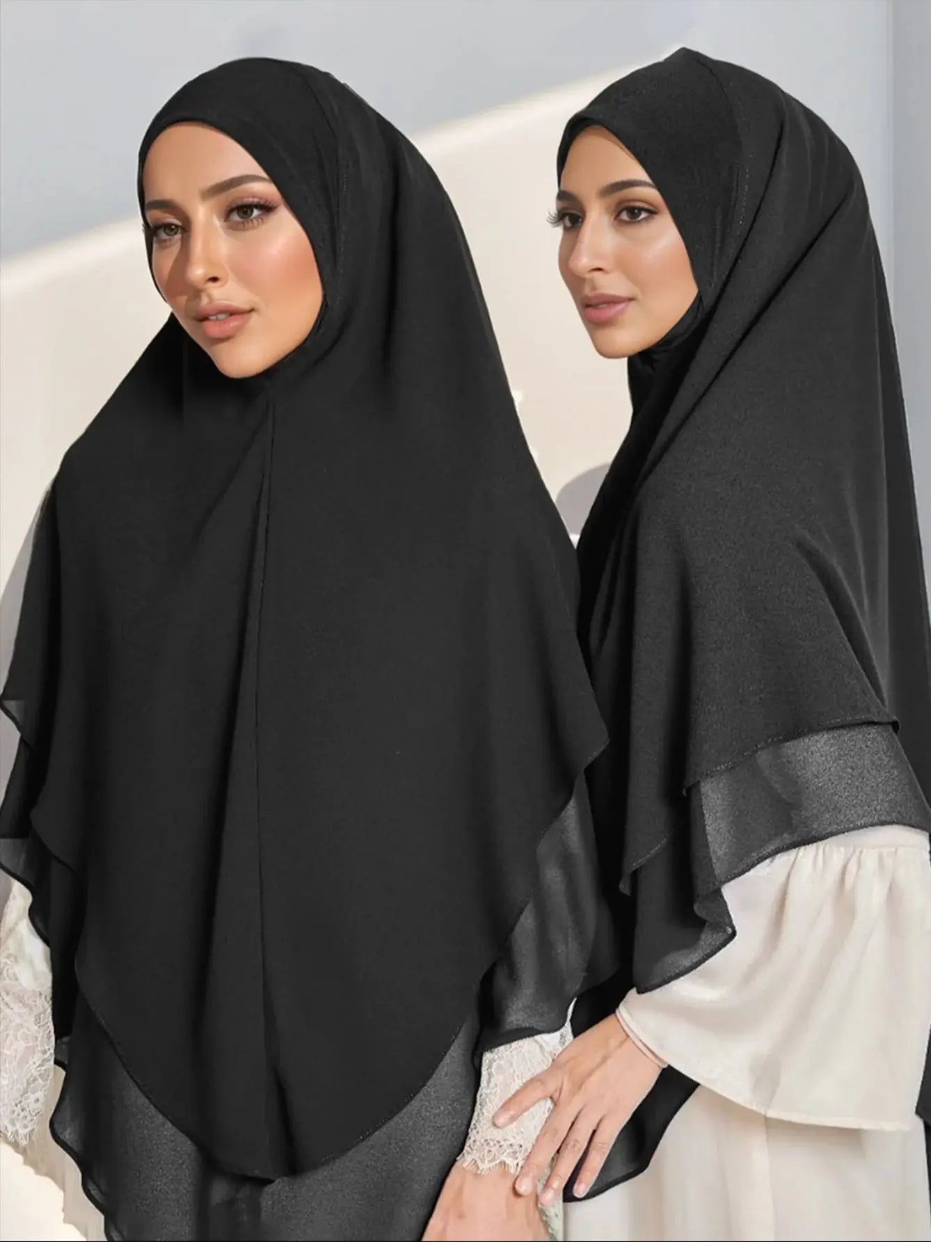 The Double-Layer Chiffon Instant Hijab – Effortless Elegance in Seconds