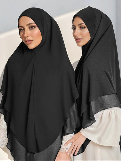 The Double-Layer Chiffon Instant Hijab – Effortless Elegance in Seconds