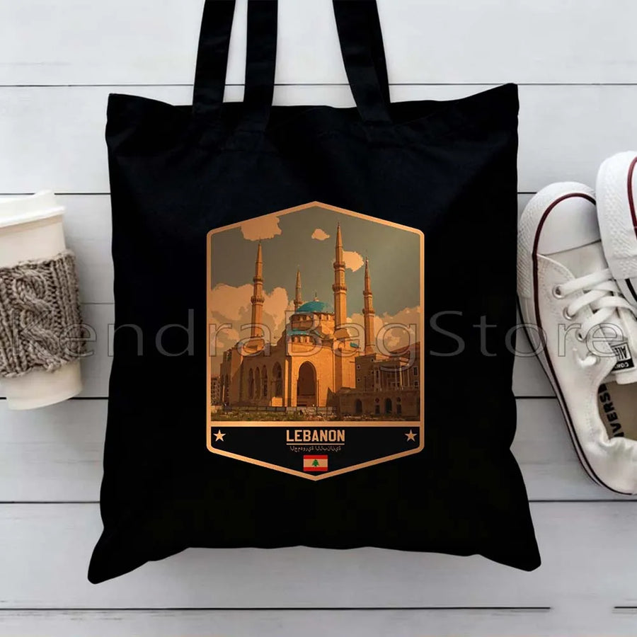 Ya Beirut – Lebanon Flag Heart Canvas Shoulder Tote