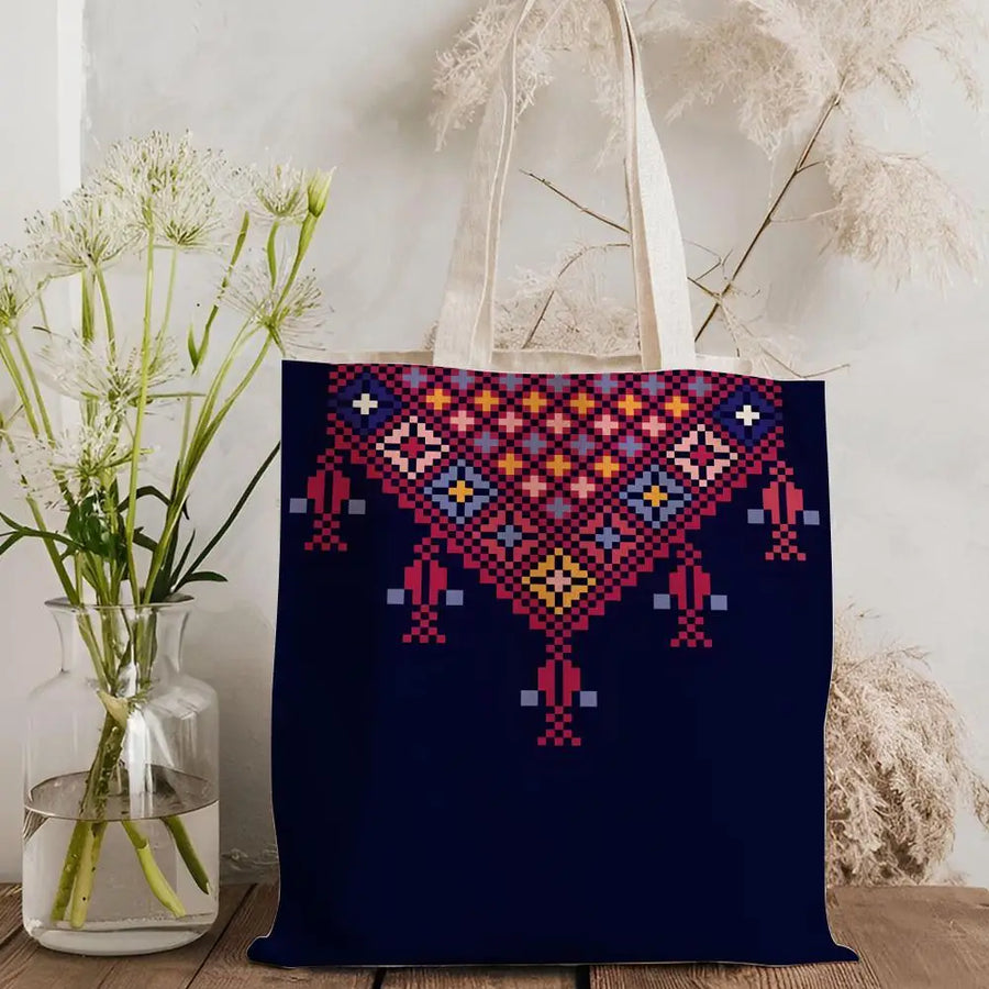 Ethnic Bloom – Classic Floral Lightweight Canvas Tote