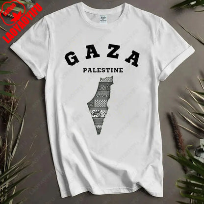Harajuku Gaza P-Palestine Unisex T-Shirt Activist Statement Shirt Festival Apparel Loose Casual Comfort Cotton Short-sleeve Tees