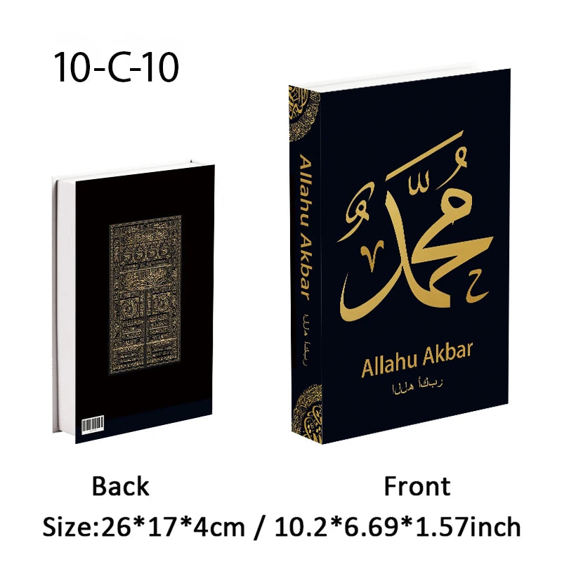 Islamic Kaaba Eid Mosque Luxury Decorative Books Storage Box Fake Book Interior Decoration Coffee Table Ornament Bedroom Decor