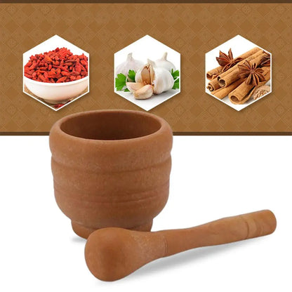 Natural Stone Mortar And Pestle Set Guacamole Bowl - Spice Grinder for Kitchen And Cooking