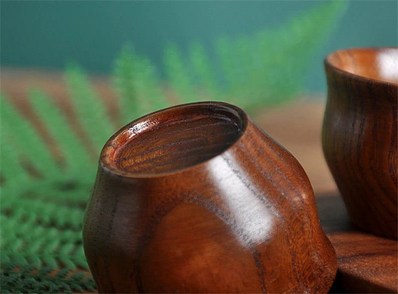 Handmade Spruce Wood Cups – Natural Big Belly Mug for Tea, Coffee & Milk