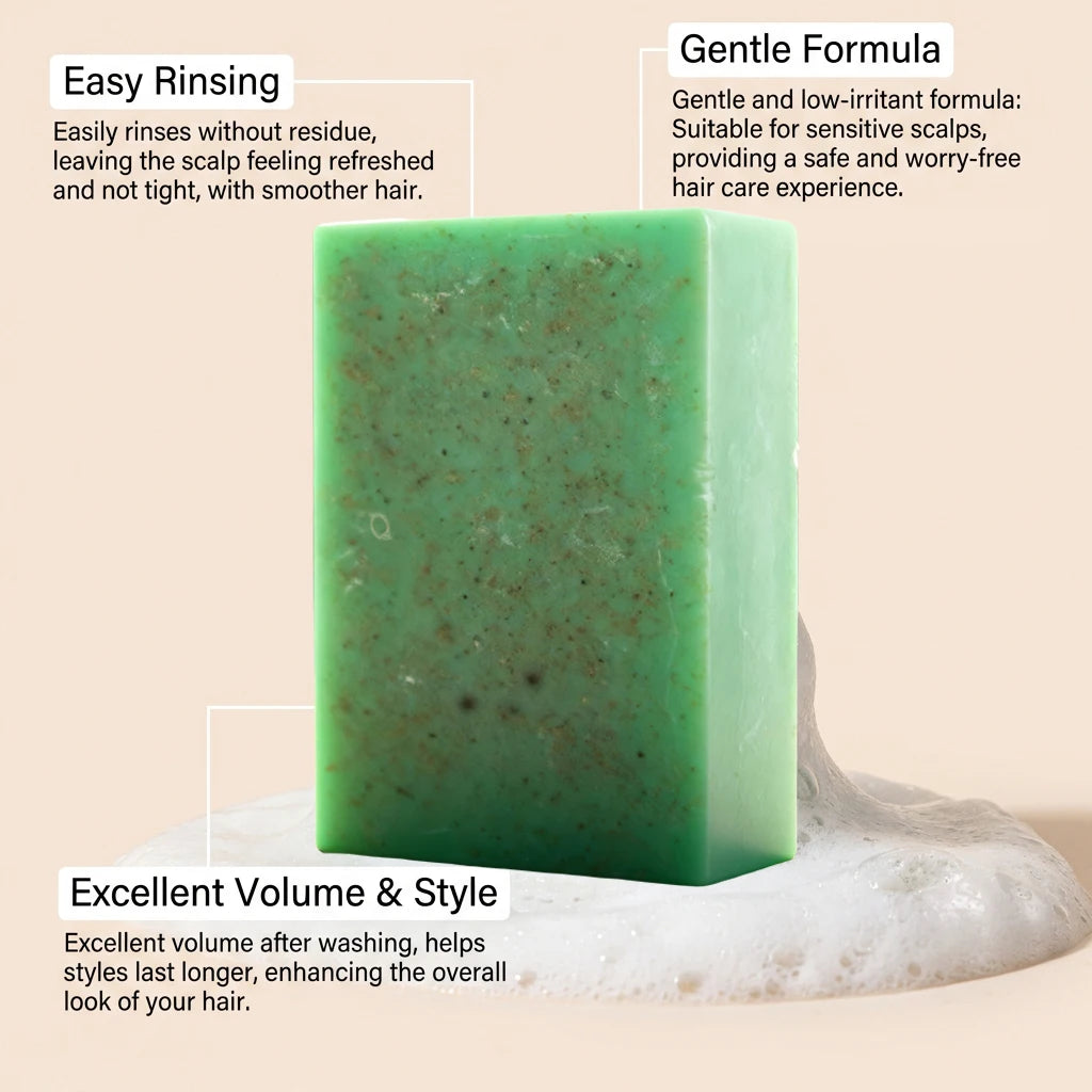 Rosemary Volumizing Shampoo Bar Natural Olive Coconut Oil Solid Soap Hair Cleansing Refreshing Smooth Lightweight Hair Care