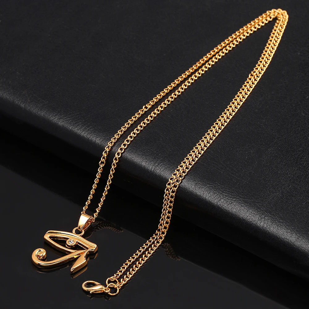 Horus Eye & Eagle Head Pendant – Egyptian Guardian Necklace for Men & Women