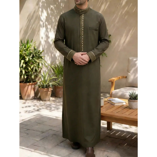 The Middle Eastern Men's Robe – Traditional Casual Thobe for Worship & Festivals