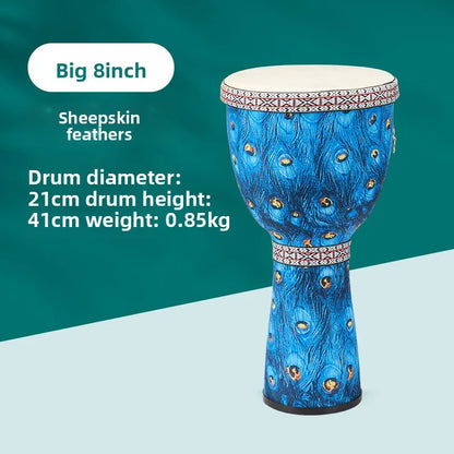 8 inch African  Large 8 Hand Drum PVC Drum Body Lightweight Hand Drum Percussion Bongo suitable for Adult Beginners