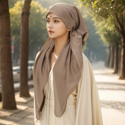 Wholesale Cotton Instant Muslim Hijab Inner Wrap Undercap Triangle Scarf Hijab Plain Islamic Turban Bonnet Soft Headband Hat
