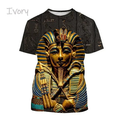 Horus Eye & Pharaoh 3D T-Shirt – Unisex Egyptian Streetwear Summer Tee