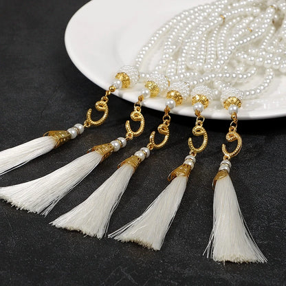 5-20Pcs Muslim Prayer Beads Islamic 99 Pearls Charm Bracelets with Tassel 2026 Eid Mubarak Ramadan Festival Gift Home Decoration