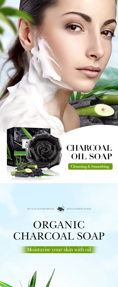 1Box Bamboo Charcoal Soap Cleansing The Body Wash Soap Moisturize Control Essential Oil Clean Soap Prevent Dry Skin Hydrating