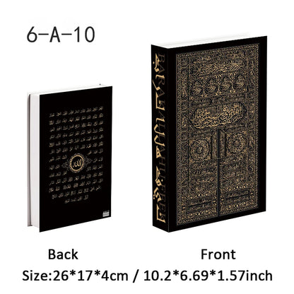 Islamic Kaaba Eid Mosque Luxury Decorative Books Storage Box Fake Book Interior Decoration Coffee Table Ornament Bedroom Decor