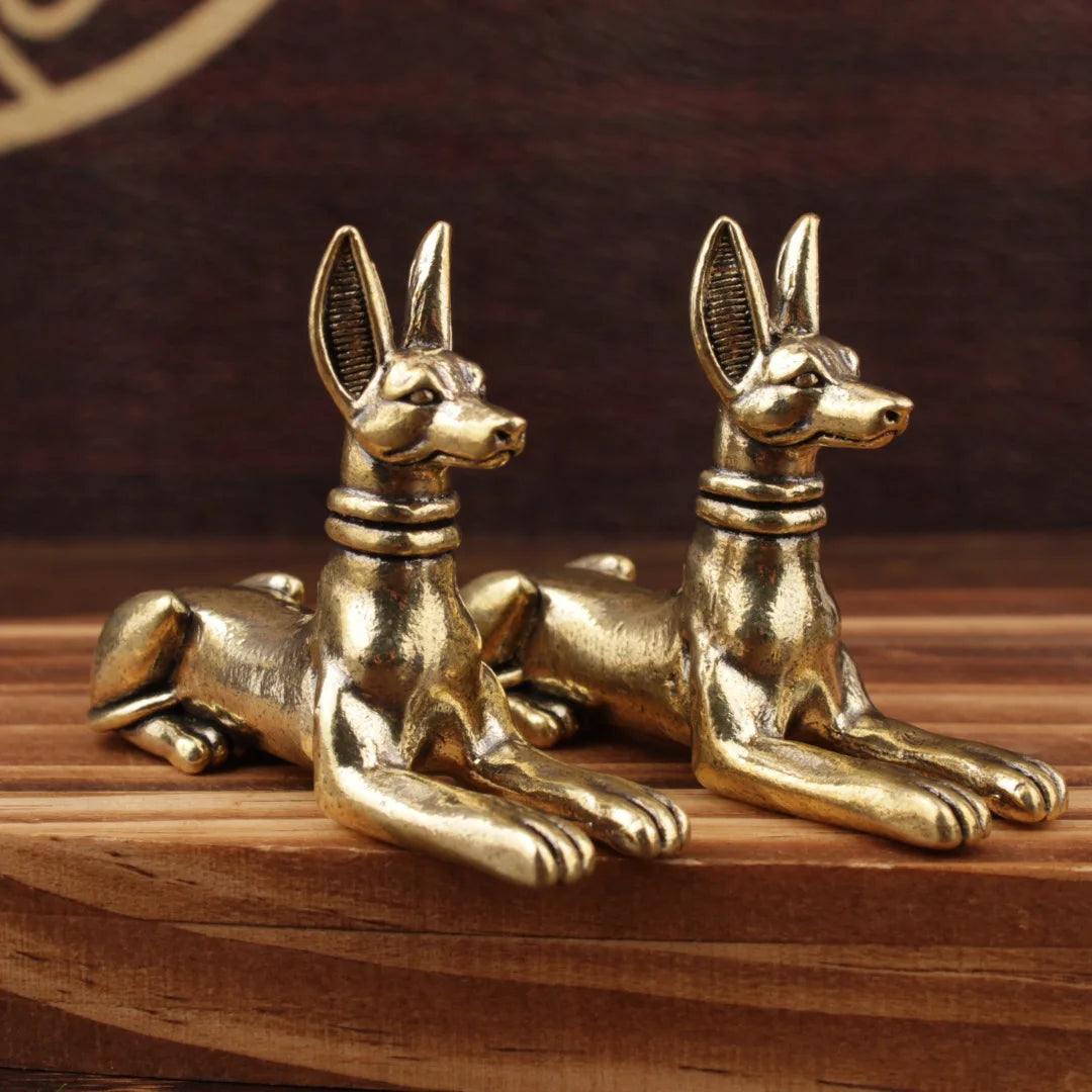 Brass Pharaoh Hound Statue – Exquisite Egyptian Decorative Art for Home & Office